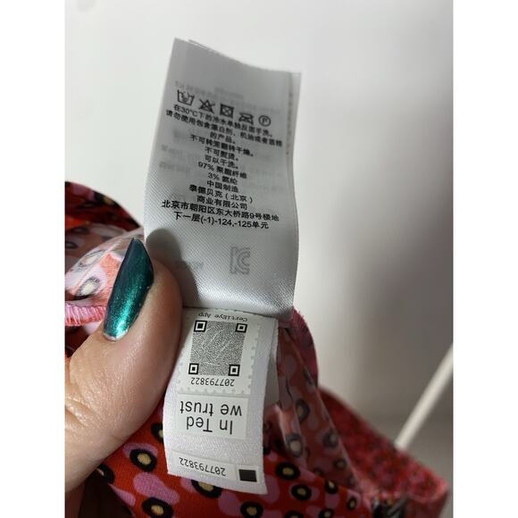 Ted Baker Zandi graphic-print pleated woven midi skirt Women’s 2 US 6 Chic Pink - Picture 7 of 7